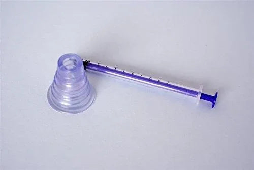 1ml Oral Syringe with Bottle Adapter (Pack of 50) Purple, Latex Free - Medi EasyMeds Pharmacy
