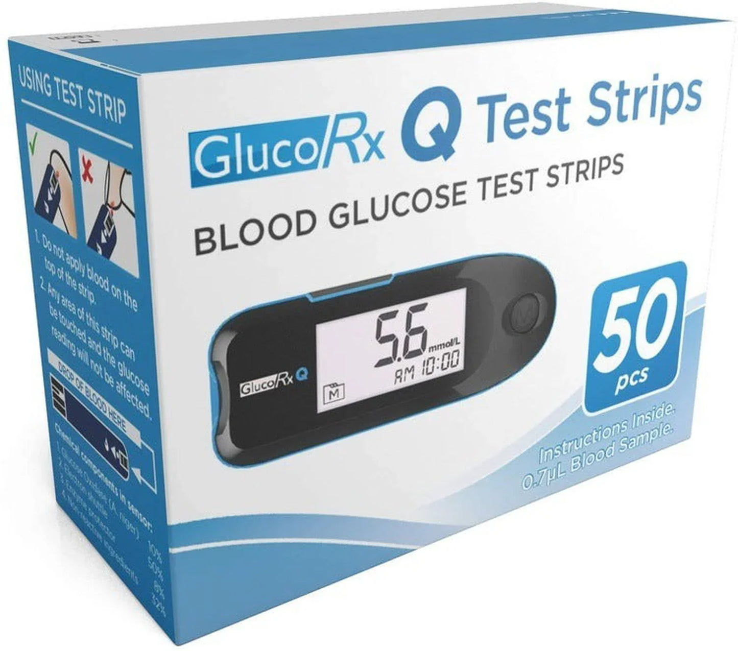 2 x GlucoRx Q Quality Test Strips x 50 - Glucorx EasyMeds Pharmacy