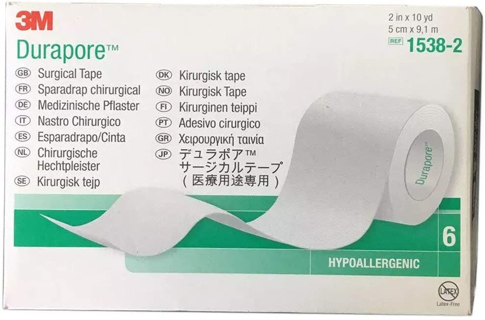 3M Durapore Surgical Tape, Hypoallergenic, 5cm x 9.1m, Pack of 6 - Durapore EasyMeds Pharmacy