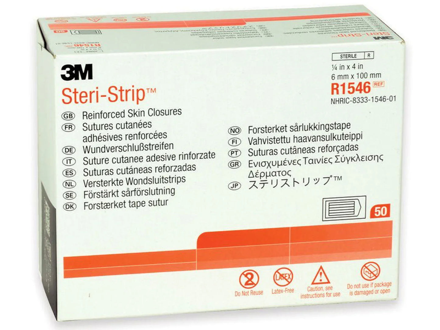 3M Steri-Strip Reinforced Skin Closures, 6mm x 100mm, 50 x 10 Strips (500) - 3M EasyMeds Pharmacy