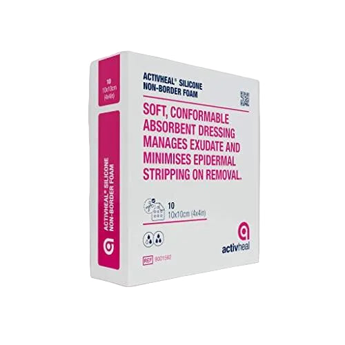 ActivHeal Silicone Foam Non-Border Dressings 10cm x 10cm x 10
