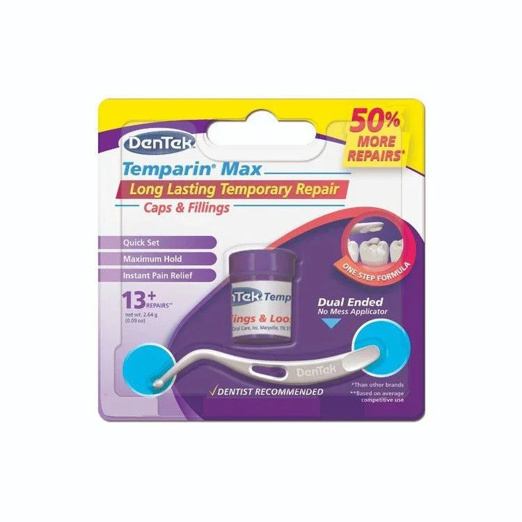 4 X Dentek Temparin Max Repair Caps & Fillings 13+ Repairs with Dual End 2.64g - DenTek EasyMeds Pharmacy