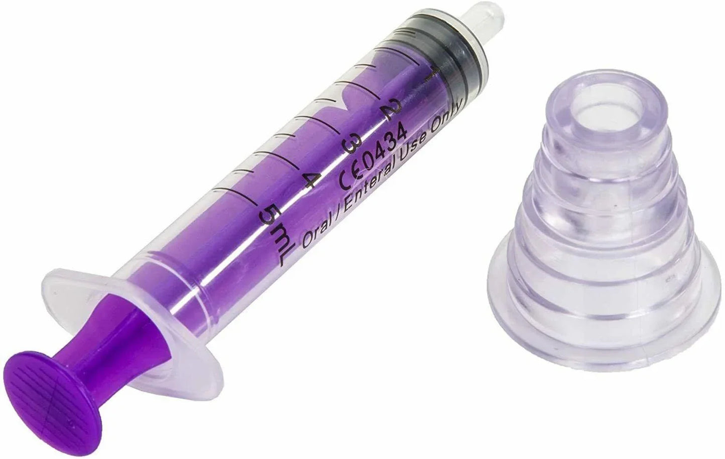 5ml Oral Syringe with Bottle Adapter (Pack of 10) Purple - Medi EasyMeds Pharmacy