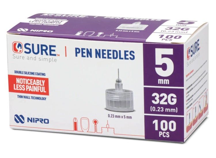 4Sure Pen Needles 32G - Choose from 4mm/5mm/6mm - 4Sure EasyMeds Pharmacy
