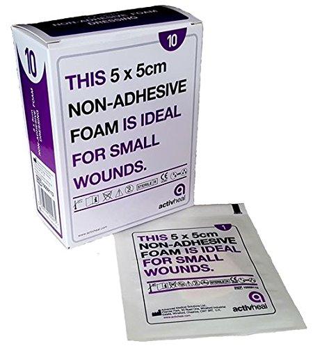 Activheal Non-Adhesive Foam Wound Dressings 5cm x 5cm, Pack of 10