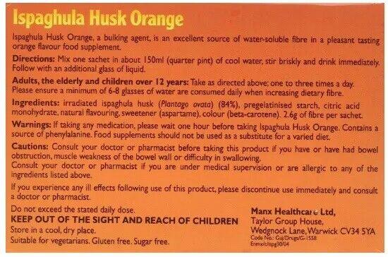 Ispaghula Husk Orange Sachets x 30/60 (Orange, Lemon, Original) - Ispaghula EasyMeds Pharmacy