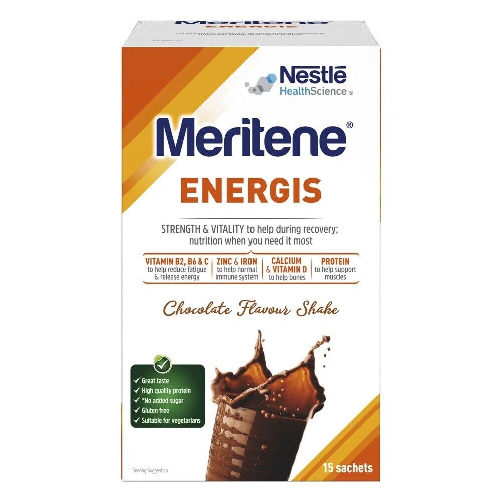 Meritene Energis Chocolate 6 Packs of 30g x 15 - Meritene EasyMeds Pharmacy