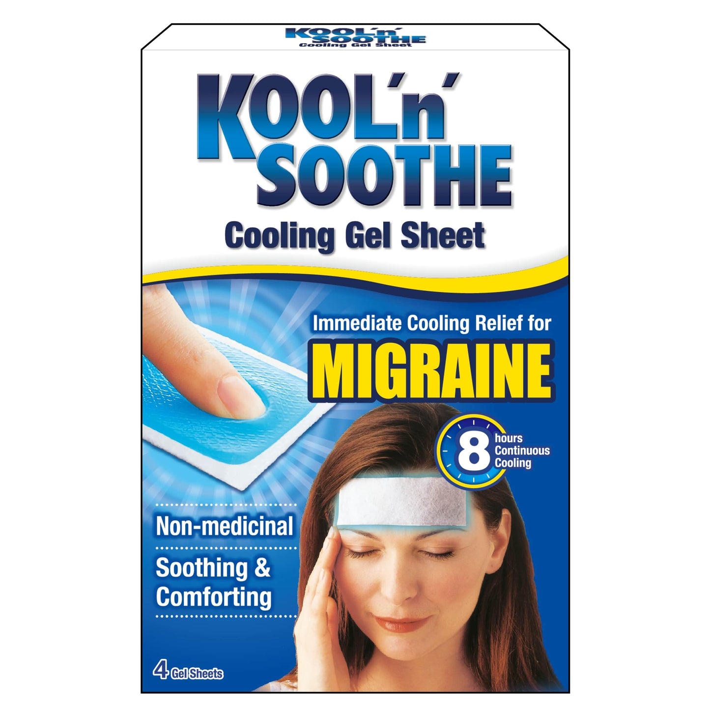 Kool n Soothe Migraine Cooling Strips - 4 Strips, blue