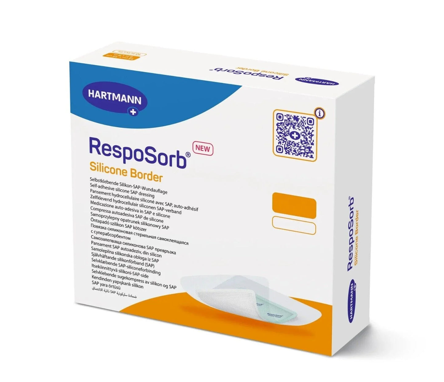 Resposorb Silicone Border (Zetuvit Plus) Wound Dressing Pads 12.5cm x 12.5cm x 10 - Resposorb EasyMeds Pharmacy