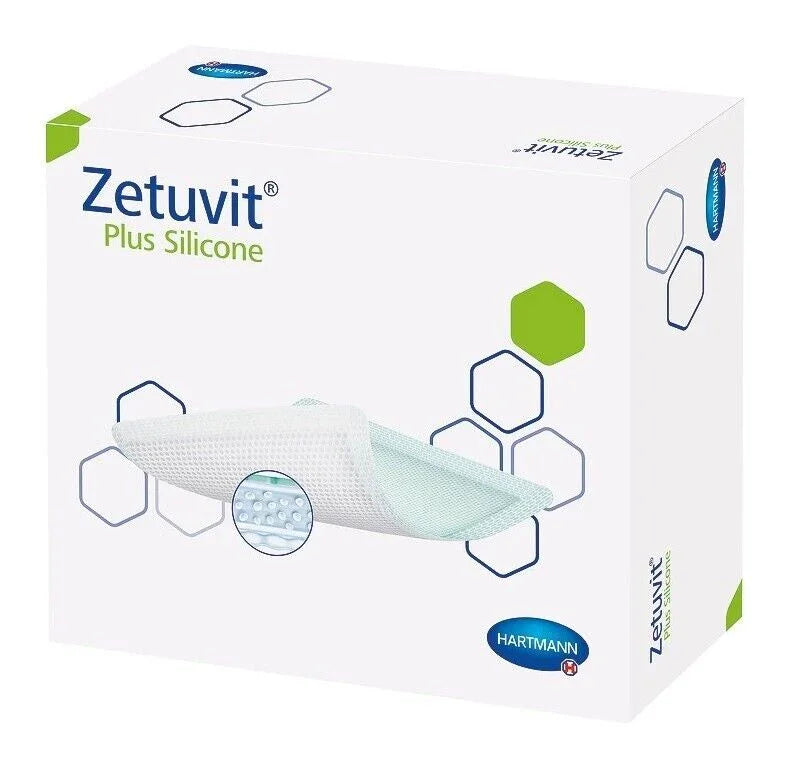 Zetuvit Plus Silicone Sterile Wound Dressings 20cm x 20cm x 10 - Zetuvit Plus EasyMeds Pharmacy