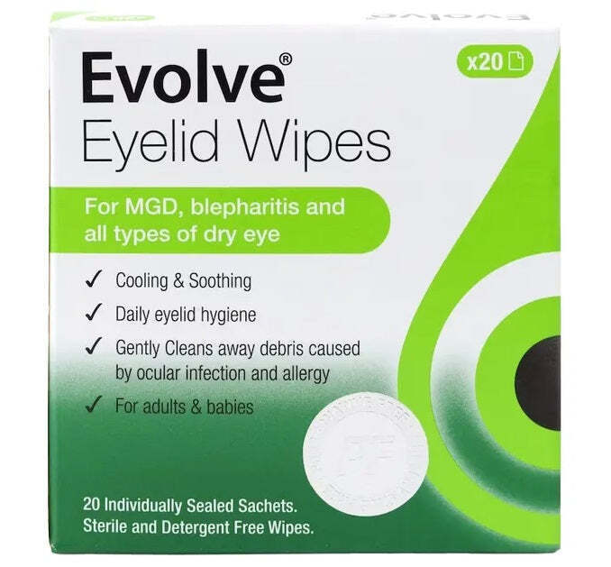 EVOLVE Eyelid Wipes x 20 x 3