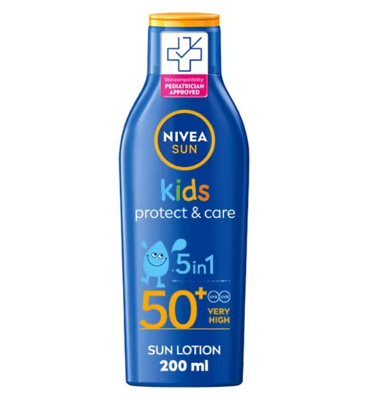 NIVEA SUN Kids Protect & Care Suncream Lotion SPF 50+ 200ml - NIVEA EasyMeds Pharmacy