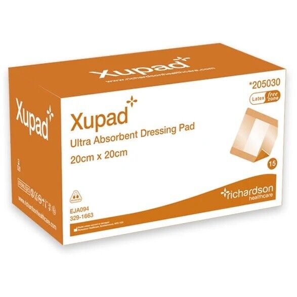 Xupad Ultra Absorbent Wound Dressing Pad 20cm x 20cm (x15) - Xupad EasyMeds Pharmacy