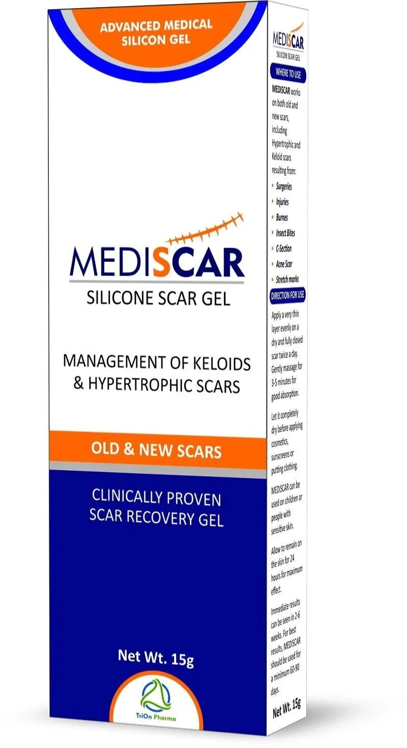 MediScar Silicone Scar Gel 15g Keloid Scar Treatment Hypertrophic Scar Removal