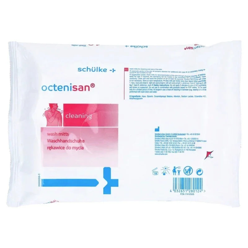 Octenisan Cleaning Wash Mitts - Pack of 8