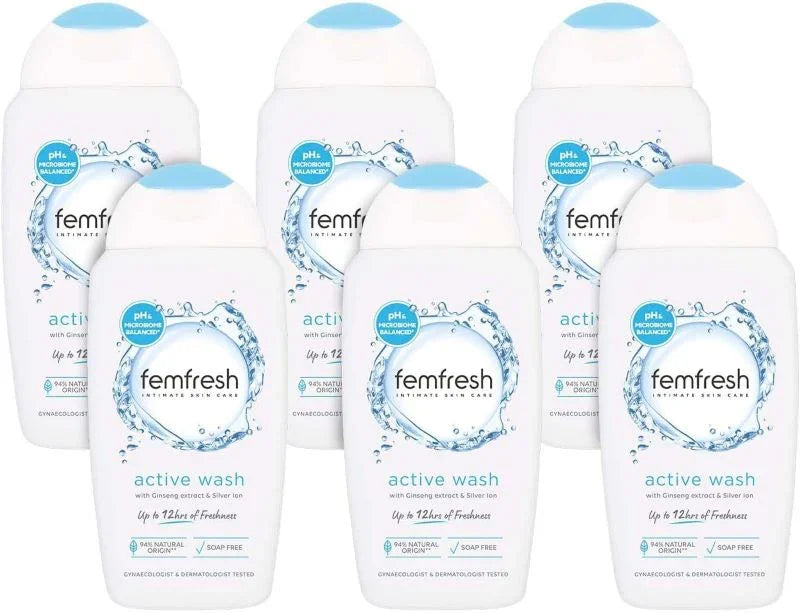 6 x Femfresh Intimate Hygiene Triple Action Deodorising Wash 250ml