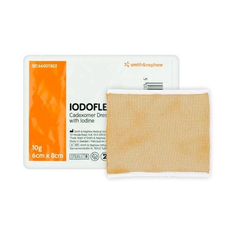 Iodoflex Cadexomer Antibacterial Wound Healing Dressings 10g 6cm x 8cm