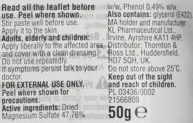 Care Magnesium Sulphate Paste 50g, Drawing Ointment for Inflammatory Conditions