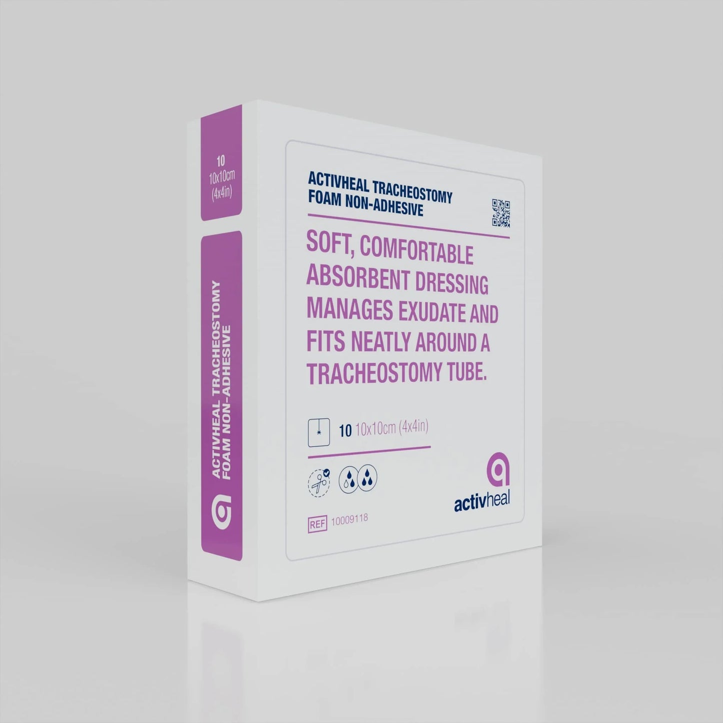 ActivHeal Foam Tracheostomy Dressing 10cm x 10cm x 10