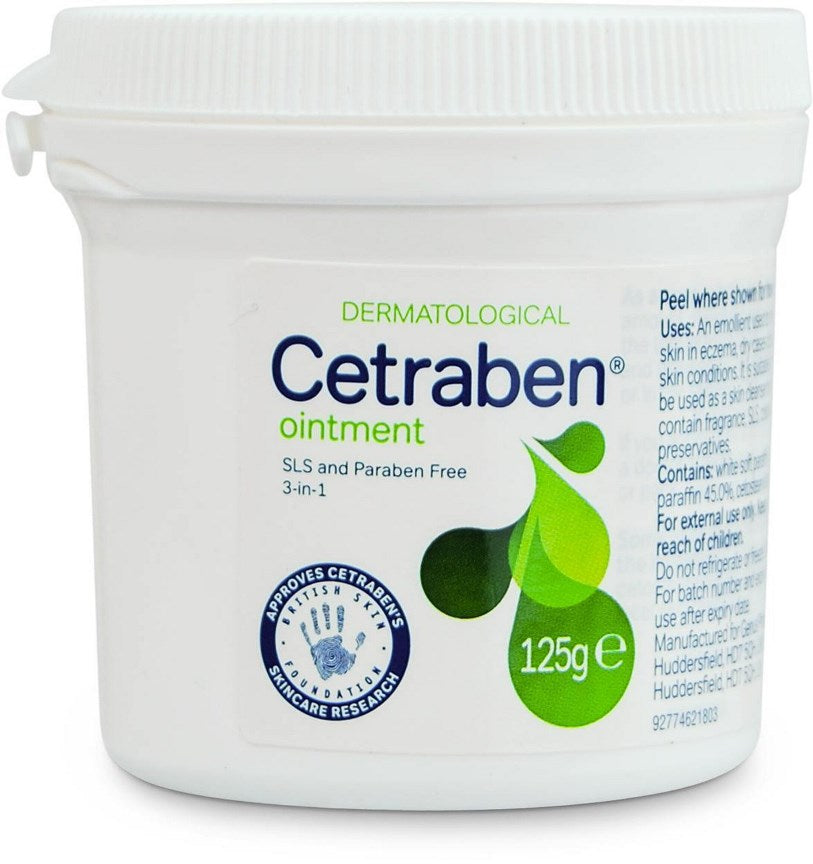 Cetraben Ointment Emollient, Skin cleanser, and Bath additive 125g