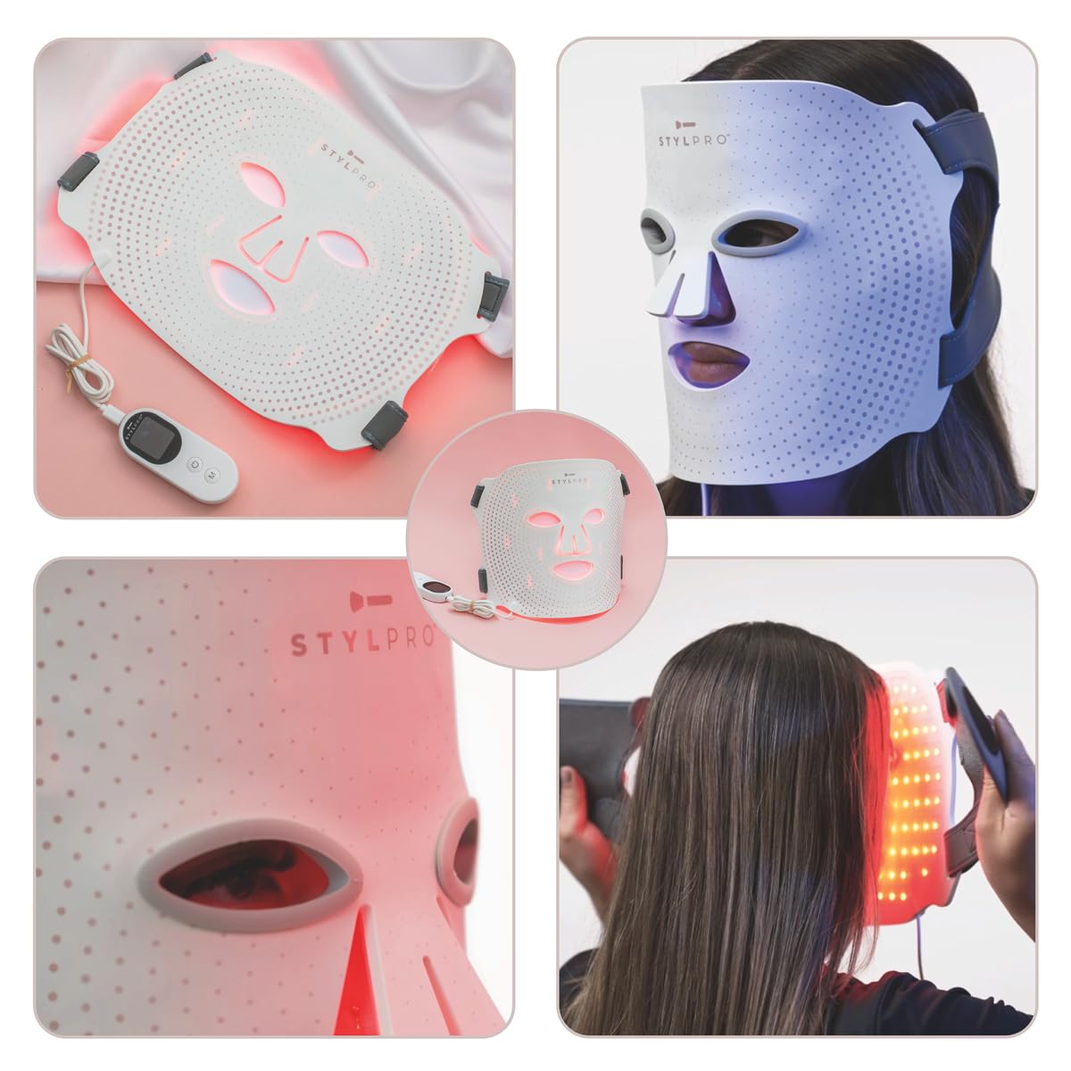 STYPRO Wavelength LED Face Mask - Multi-Mode Skincare with Red, Blue, Near-Infrared Light for Wrinkles, Blemishes - Flexible, Rechargeable, User-Friendly, Designed in UK, Professional-Grade
