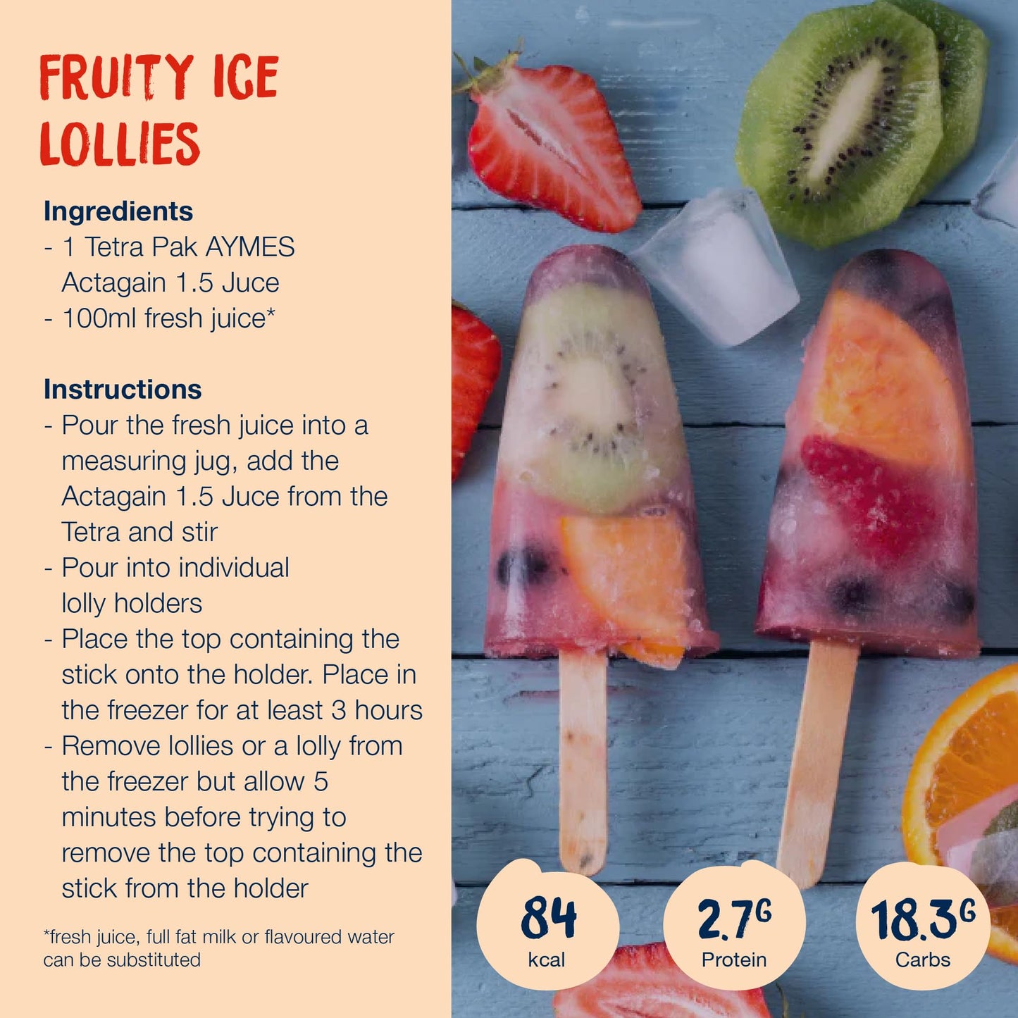 Aymes Actagain Juce | Juice-Style Nutritional Drink | Zesty Orange | 24 x 200ml