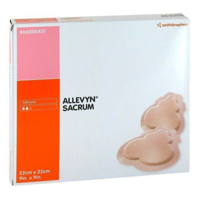ALLEVYN Adhesive Sacrum Sacral Dressings Hydrocellular Absorbent 22 x 22cm -   Smith & Nephew EasyMeds Pharmacy