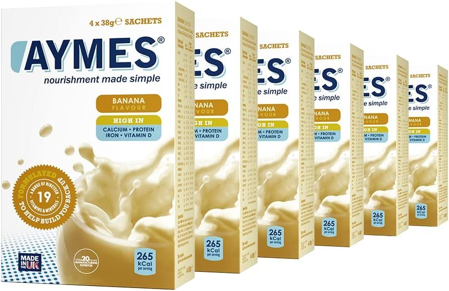 AYMES Banana Nutritional Shake 24 sachets (38g x 24) -   Aymes EasyMeds Pharmacy
