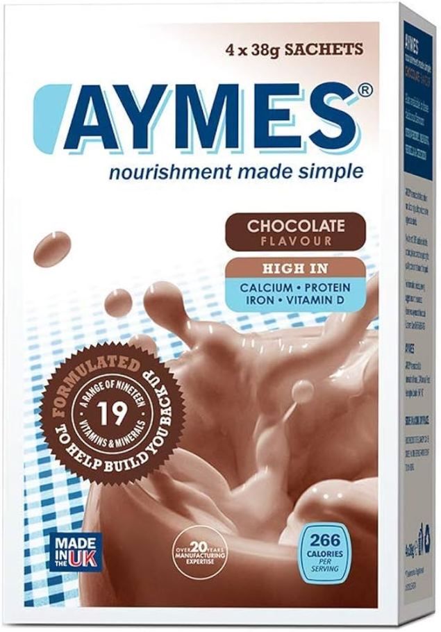 AYMES Chocolate Nutritional Shake Sachets 4x38g -   Aymes EasyMeds Pharmacy