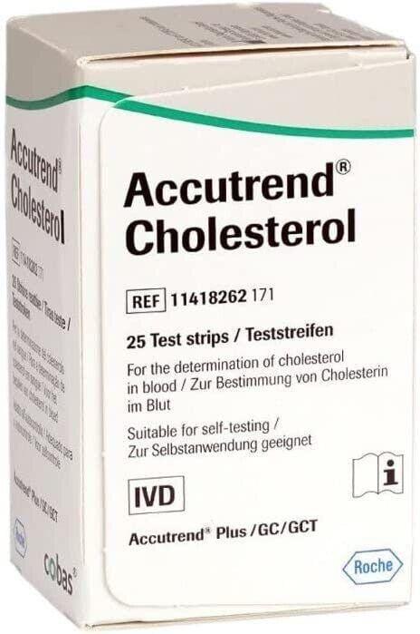Accutrend Cholesterol Test Strips x25 for Accutrend Plus (Exp June 25) - Accutrend EasyMeds Pharmacy