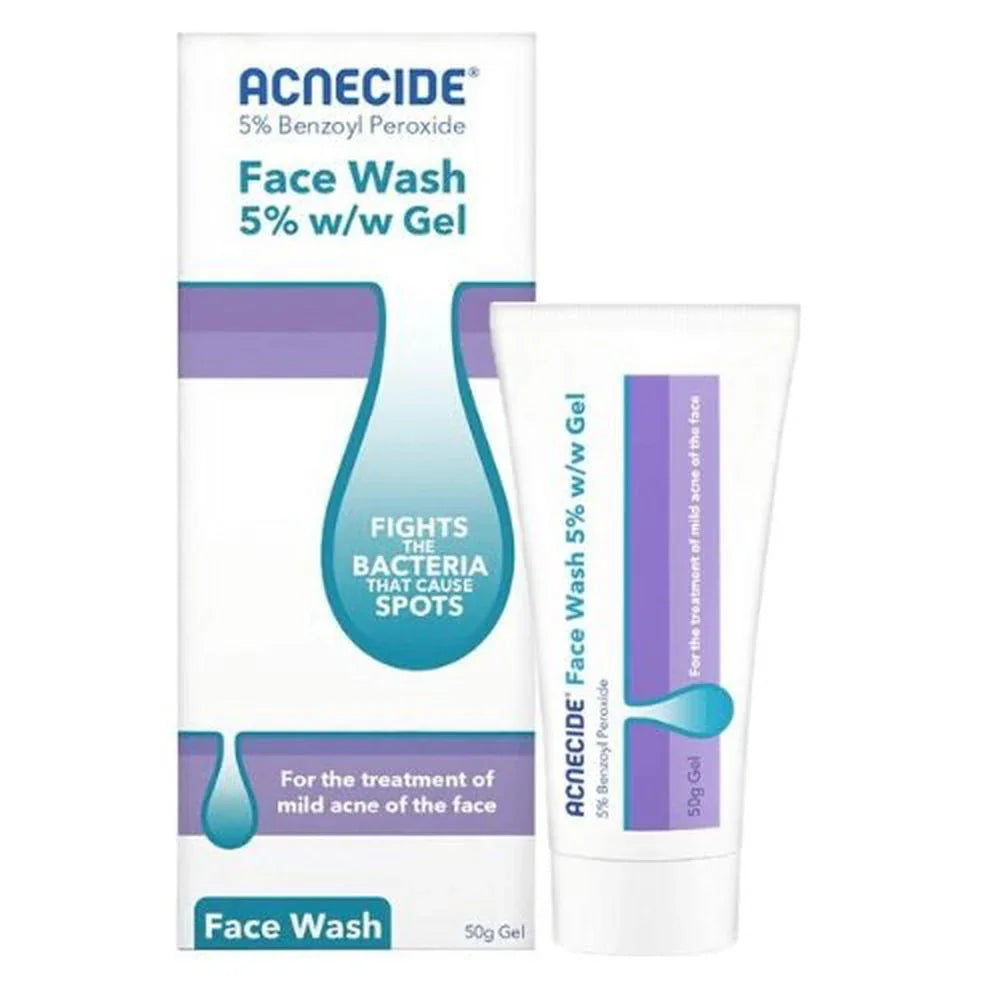 Acnecide 5% Benzyl Peroxide Gel Face Wash Acne Spots Blemish Skin Treatment x 100g - Galderma EasyMeds Pharmacy