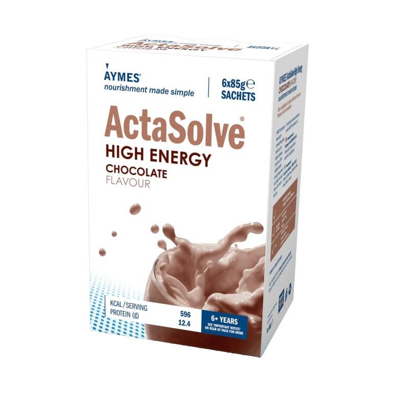 Aymes Extra/ActaSolve Chocolate High Energy Shake Sachet 85g x 6 -   Aymes EasyMeds Pharmacy