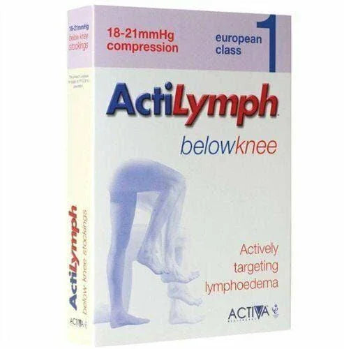 ActiLymph Class 1 Below Knee Stockings Black Large Closed Toe - Actilymph EasyMeds Pharmacy