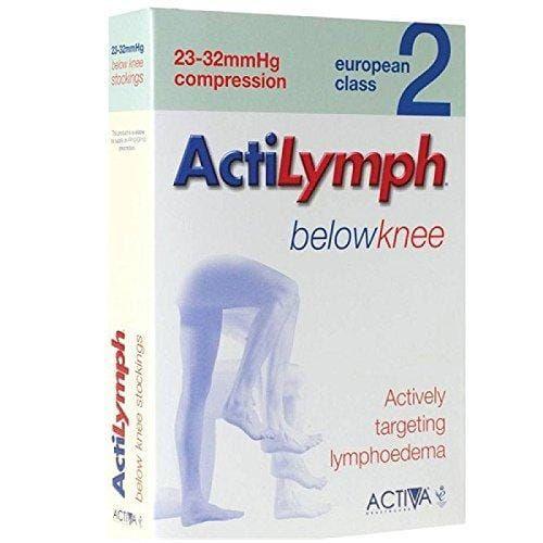 Actilymph Class 2 Standard Below Knee Closed Toe Compression Stockings Large Black - Actilymph EasyMeds Pharmacy