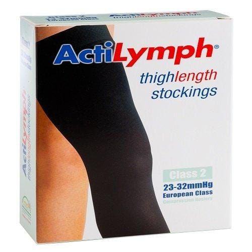 Actilymph Class 2 Standard Below Knee Open Toe Compression Stockings Large Black - Actilymph EasyMeds Pharmacy