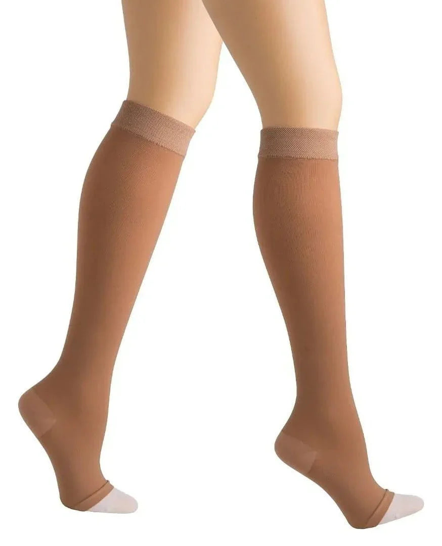 Activa Class Below Knee Compression Stockings Open Toe Sand