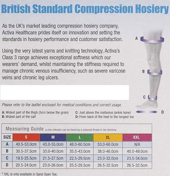Activa Class 3 Below Knee Compression Support Stockings Open Toe 25-35mmHg - Activa EasyMeds Pharmacy