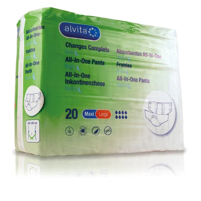 Alvita Incontinence All in One Absorbent Pants LARGE MAXI x20 - Alvia EasyMeds Pharmacy