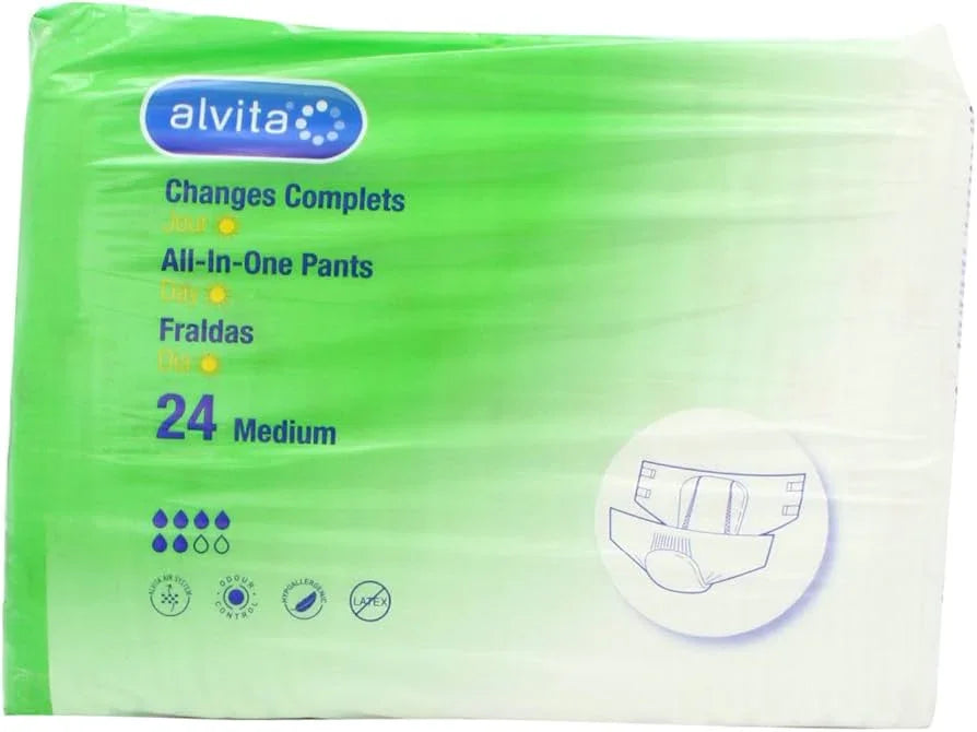 Alvita Incontinence All in One Absorbent Pants DAY Medium x24 - Alvia EasyMeds Pharmacy