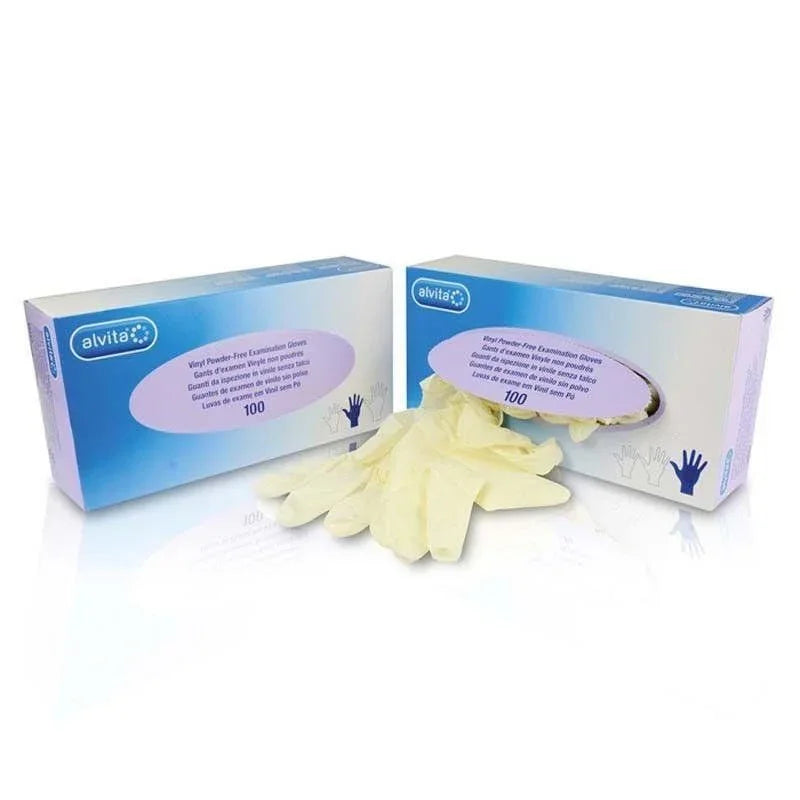 Alvita / Unicare / Mckinnon Vinyl Powder Free Gloves Large x 100 - Alvita EasyMeds Pharmacy