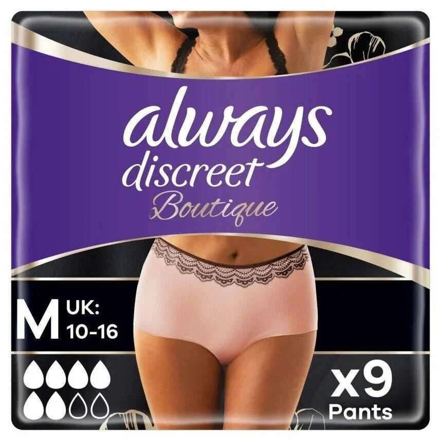 Always Discreet Boutique, Incontinence Underwear Peach Medium x9 - Always EasyMeds Pharmacy