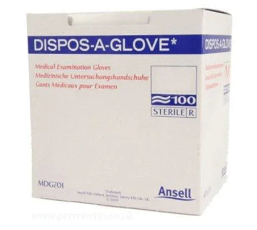 Ansell Dispos-A-Glove STERILE Powder Free Examination Gloves Large x 100 - Ansell EasyMeds Pharmacy