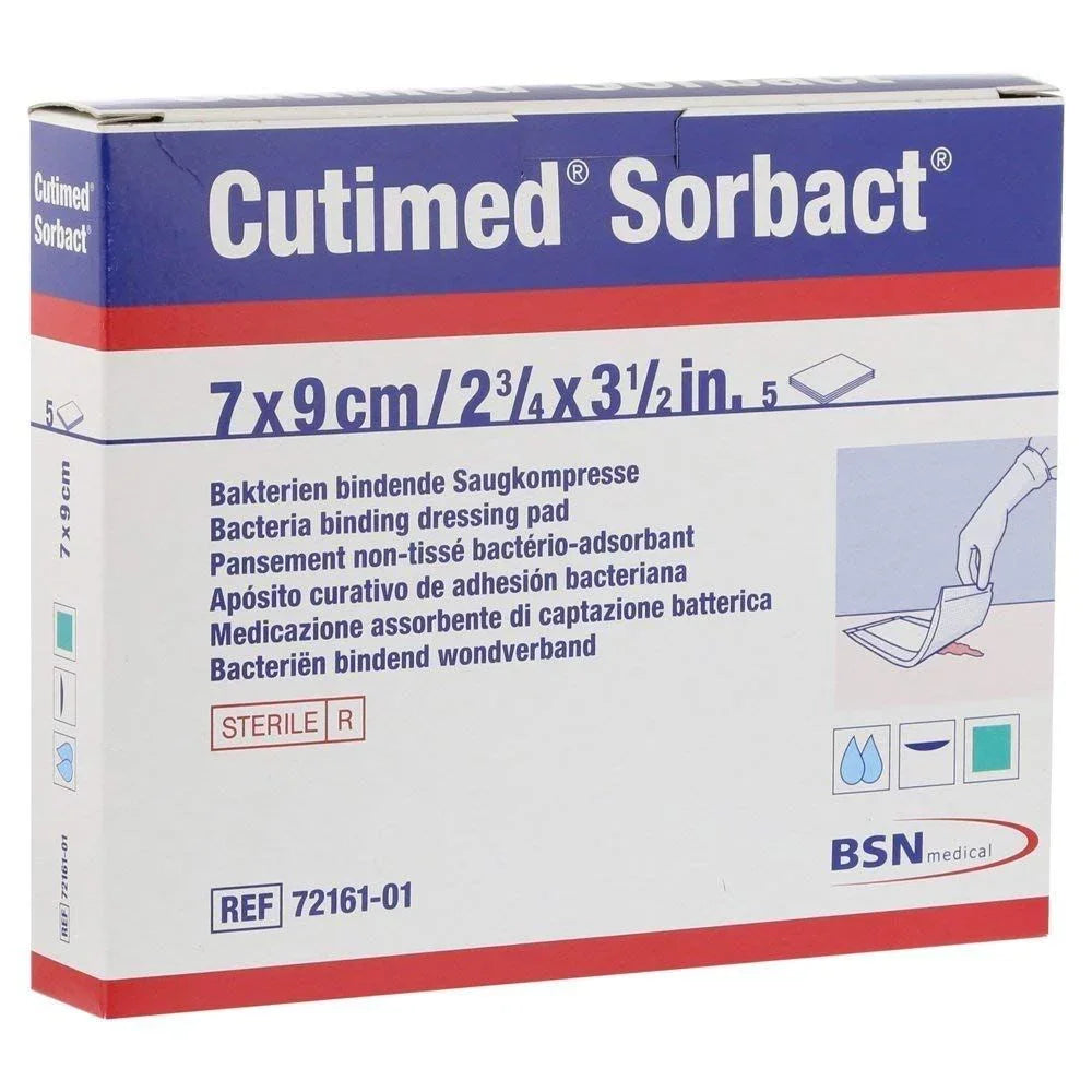 Cutimed Sorbact Dressing Pads (Choose size) Antibacterial/Antifungal Ulcers - BSN Medical EasyMeds Pharmacy