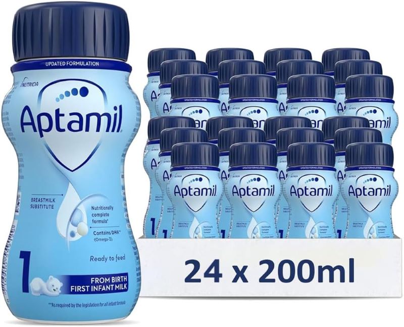 Aptamil 1 First Infant Baby Milk Ready to Use Formula 200ml x 24
