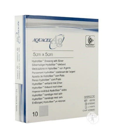 Aquacel AG 5cm x 5cm Silver Hydrofiber Wound Dressing x10 S7505AG -   Convatec EasyMeds Pharmacy