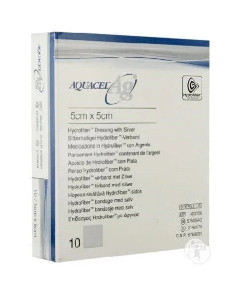Aquacel AG 5cm x 5cm Silver Wound Dressing x10 Aquacel AG 5cm x 5cm Silver Wound Dressing x10