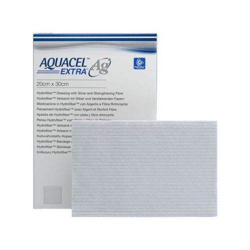 Aquacel AG Extra Silver Hydrofiber Wound Dressings 20cm x 30cm x 5 - Convatec EasyMeds Pharmacy