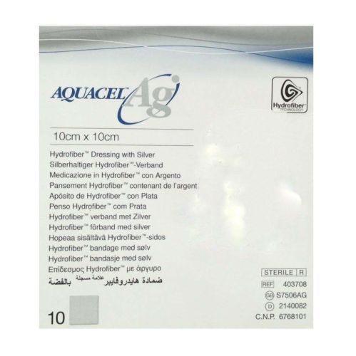 Aquacel AG Silver Hydrofiber Wound Dressing 10cm x 10cm x10 S7506AG -   Convatec EasyMeds Pharmacy
