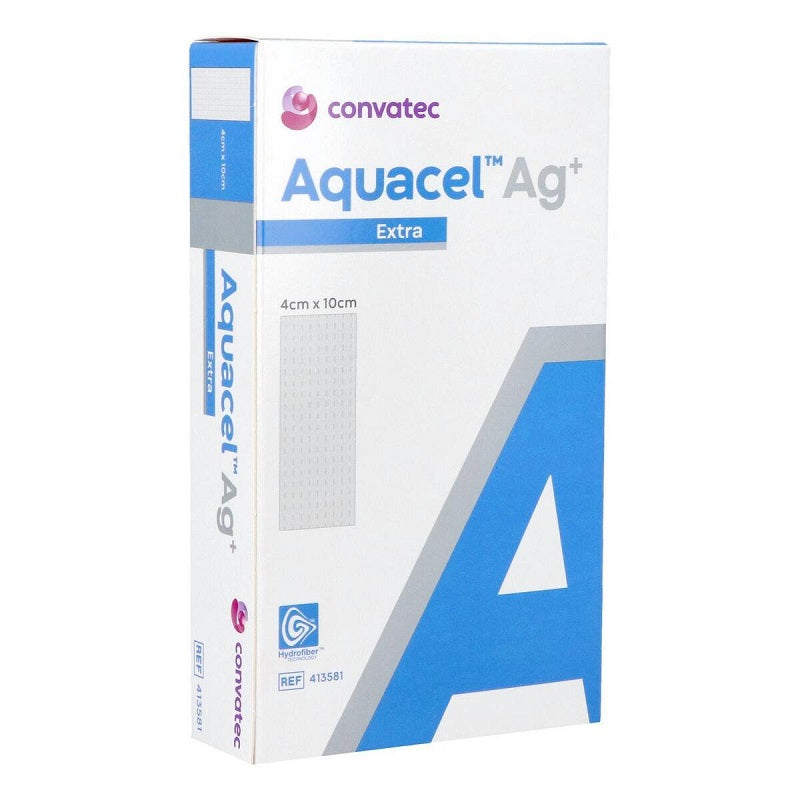 Aquacel AG+ Extra Silver Hydrofiber Wound Dressings 4cm x 10cm