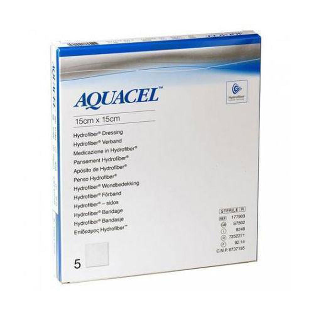 Aquacel Hydrofiber Dressing 15cm x 15cm x5 (Ulcers, Post-Op, Burns) - Convatec EasyMeds Pharmacy